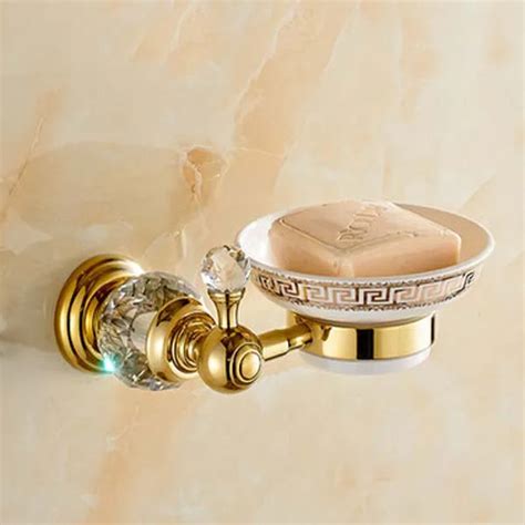 New Luxury Crystal Style Gold Soap Basket Bathroom Soap Dish Holder In Soap Dishes From Home