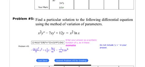 Solved Oblem 5 Find A Particular Solution To The Chegg