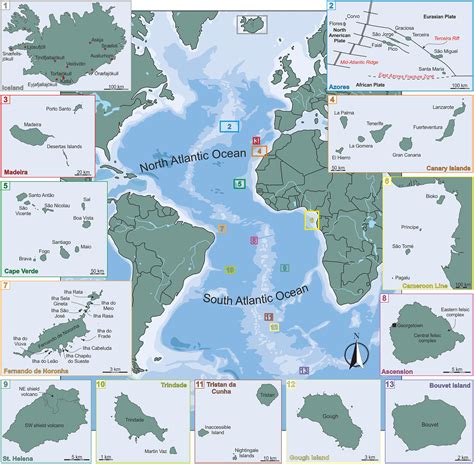 Atlantic Ocean Islands Map