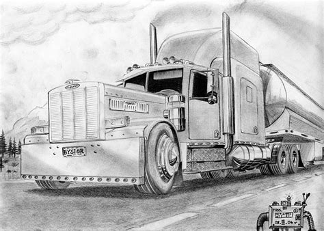 Browse pickup truck drawing amazing created by professional drawing artist. Pencil Drawings of Semi Trucks | Peterbilt 379 01 by Kalasznikow47 on DeviantArt | Peterbilt ...