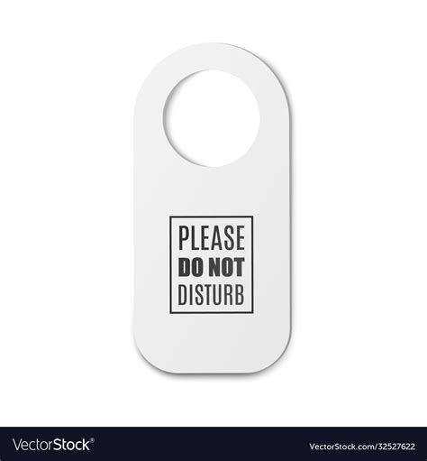 Template Do Not Disturb Door Sign Tag Royalty Free Vector