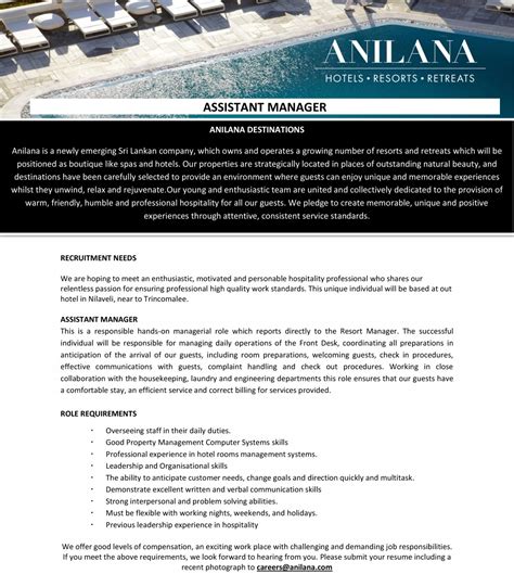New vacancies are added daily on job today. Assistant Manager