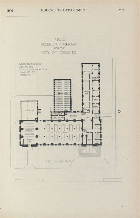Central Library 1st Floor Plan Architectural Drawing Interior