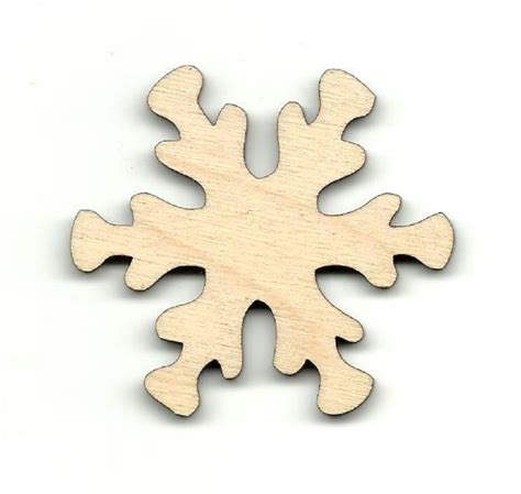 Snowflake Laser Cut Out Unfinished Wood Shape Craft Supply Etsy