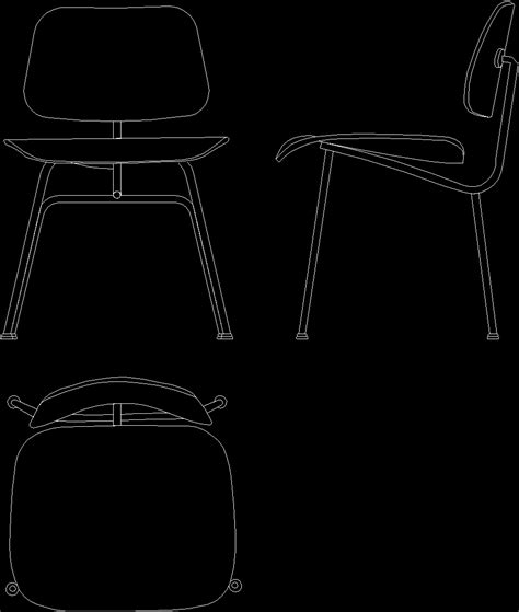 Charles Eames Plywood Chair 1946zip Dwg Block For Autocad Designs Cad