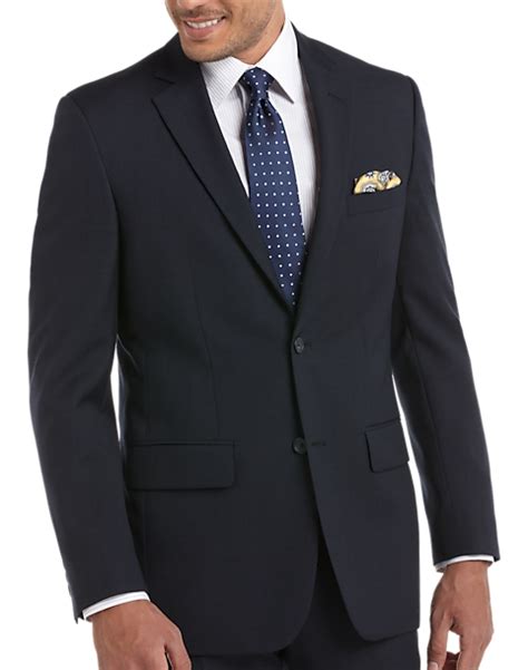 Pronto Uomo Platinum Executive Suit Separates Coat Navy Sharkskin