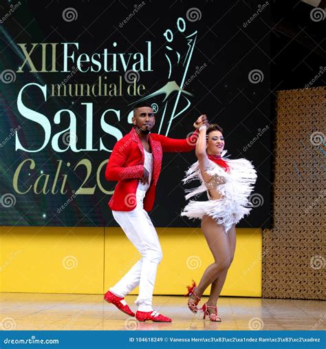 Salsa Dancers In Internacional Festival Of Salsa In Cali Colombia Red