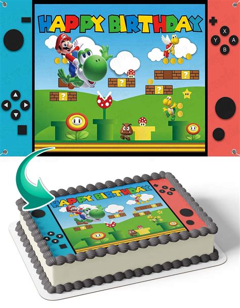 Buy CAKECERY Mario Luigi Nintendo Switch Edible Cake Image Topper