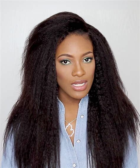 360 Lace Wigs Human Hair Natural Color Kinky Straight Wig 180