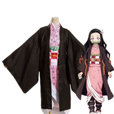 Zsto Kamado Nezuko Costume With Keychainanime Cosplay Kimono Dress