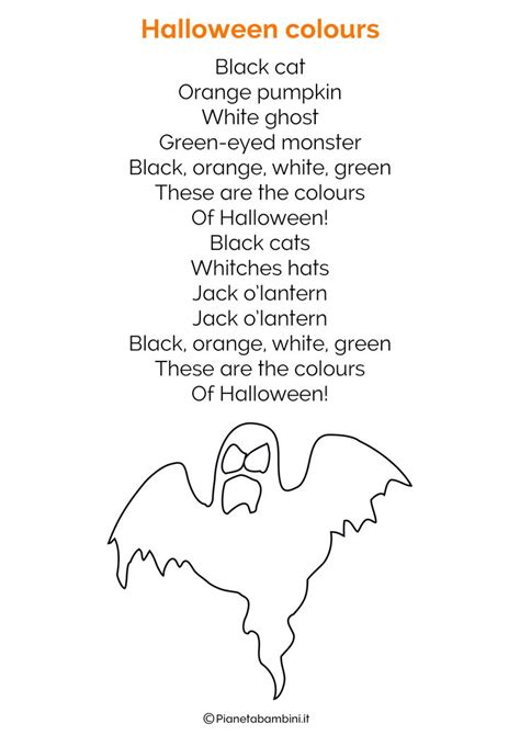 20 Filastrocche di Halloween in Inglese | Halloween coloring, Poems in