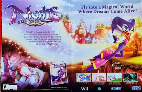 2007 Nights Journey Of Dreams Sega Wii Video Game 2pg Official Promo Print Ad Ebay