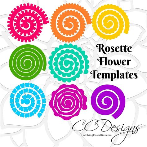 Rolled Rosette Flower Templates Free Paper Flower Templates Flower