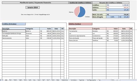 Planilha De Controle De Despesas Controle De Gastos Excel Grátis