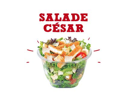 Ce montant peut descendre jusqu'à 4.63 € et monter jusqu'à 6.02 € selon la période et la ville. Salade César | McDONALD's Maroc