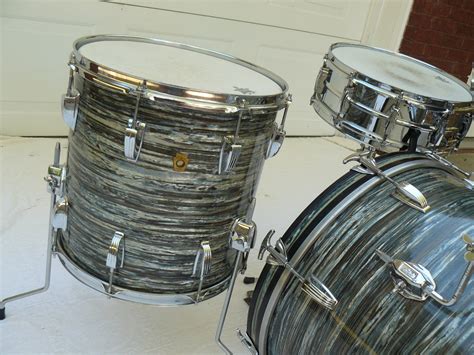 1960s Ludwig Downbeat Drum Set In Oyster Blue Finish — Not So Modern