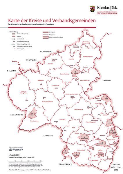 029 Karte Der Kreise Und Verbandsgemeinden 1500 000 Pdf Geoshop Rlp