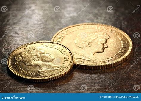 Dutch Gold Coins Stock Image Image Of Obverse Background 98390493