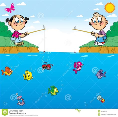 Image Result For Little Boy Fishing Cartoon Fish