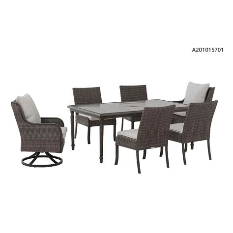 Hampton Bay Windsor 7 Piece All Weather Wicker Patio Rectangle Dining