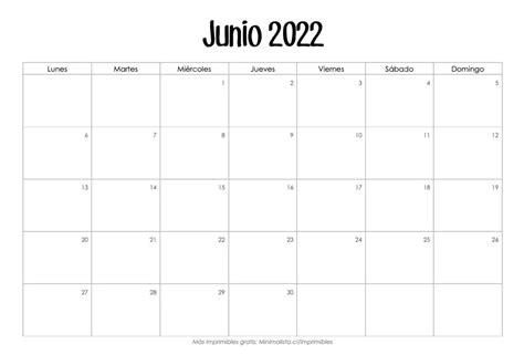 Calendario Junio Y Julio 2022 Para Imprimir