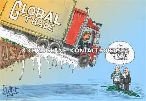 Chris Slane Cartoons Global Trade Truck