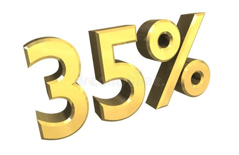 35 Percent In Gold 3d Stock Illustration Illustration Of Percent