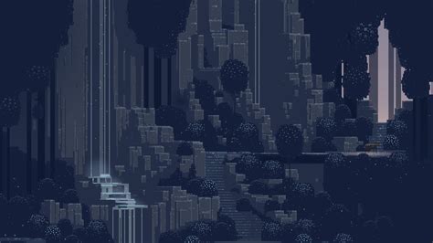 Pixel Art Waterfall Superbrothers Sword And Sorcery Ep