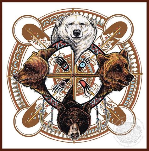 Bear Totem Spirit Shield Indigenous Print Etsy Bear Totem Bear Art