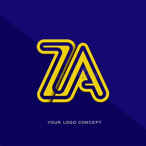 Za Letter Design Logo With Yellow Font And Creative Letter Stock