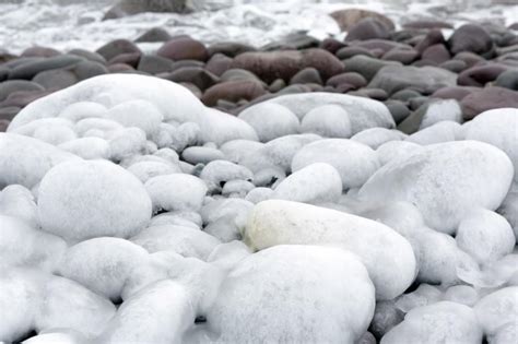 Ice Covered Rocks On A Beach Free Stock Photo By Geoffrey Whiteway On