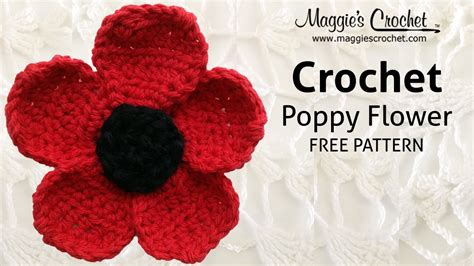 Poppy Flower Free Crochet Pattern - Right Handed - YouTube