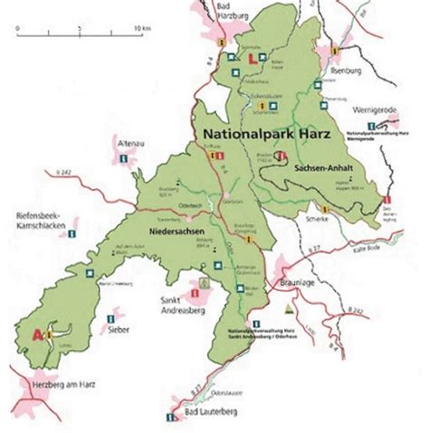 Sie können hier quer durch den harz navigieren, indem sie die navigation oben rechts benutzen. Landkarte vom Nationalpark Harz