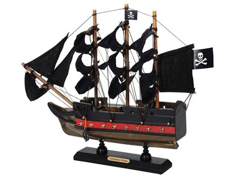 Wooden Caribbean Pirate Black Sails Limited Model Pirate Ship 12in