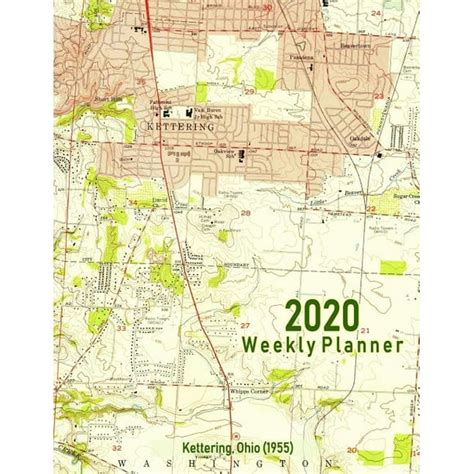 2020 Weekly Planner Kettering Ohio 1955 Vintage Topo Map Cover