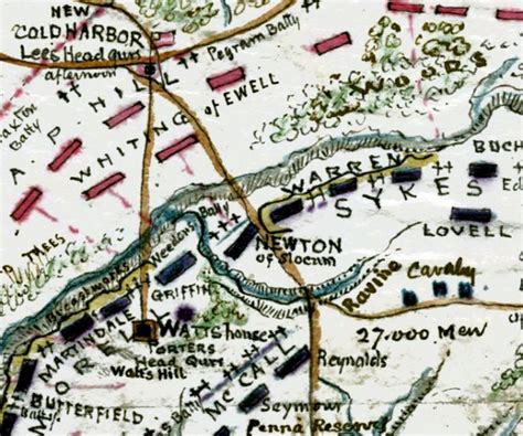 Plan Of Gaines Mill Battle Virginia 1862 Civil War Map By Sneden