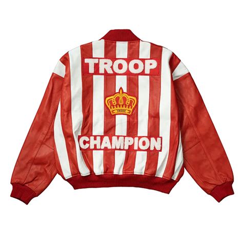 Ll Cool J Troop Jacket Champion Red Bomber Leather Jacket