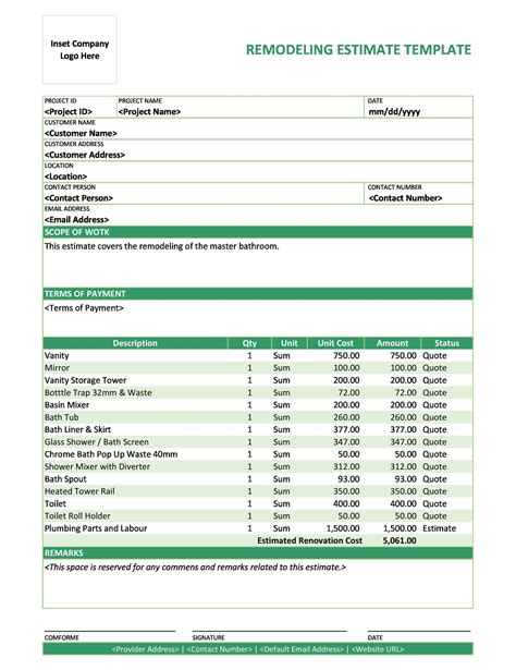 Cost Estimate Template Word Web All Cost Estimate Templates Come In