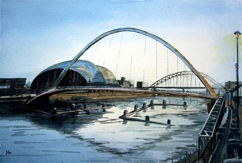 Millenium Bridge Newcastle Upon Tyne Painting By John Cox