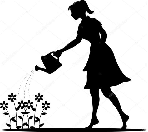 Clipart Silhouette Watering Flowers 60px Image 13