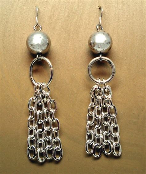 Items Similar To Silver Chain Dangle Earrings On Etsy