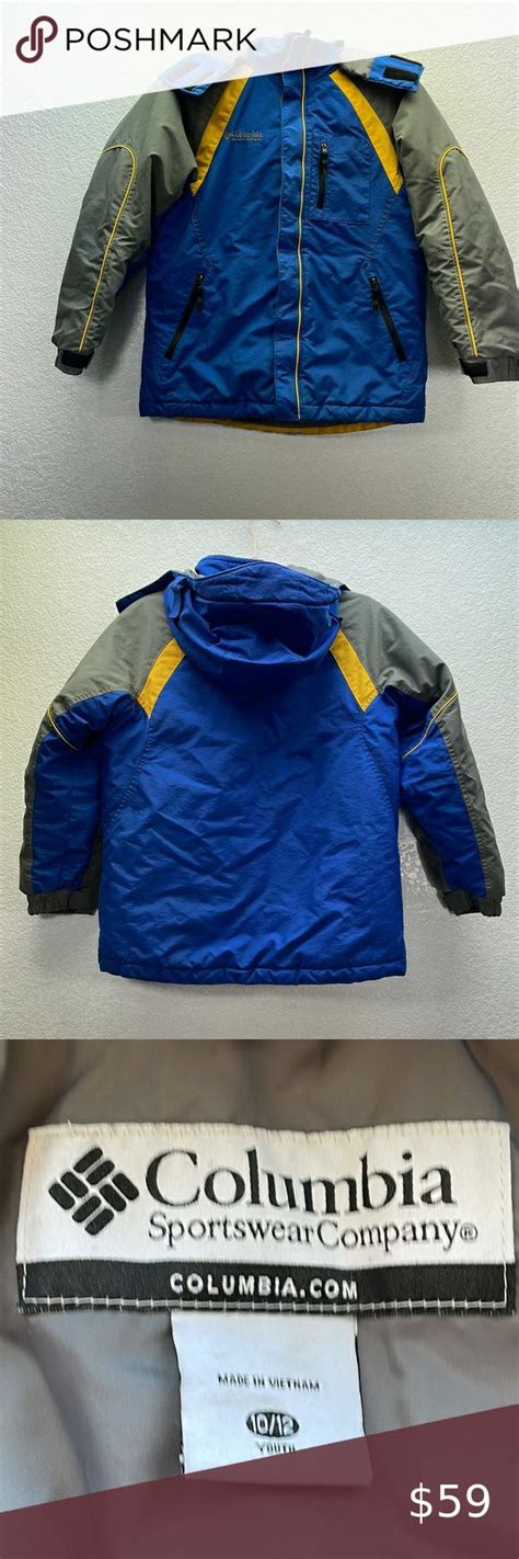 Columbia Sportswear Company Windbreaker Fall Jacket Blue And Yellow 10