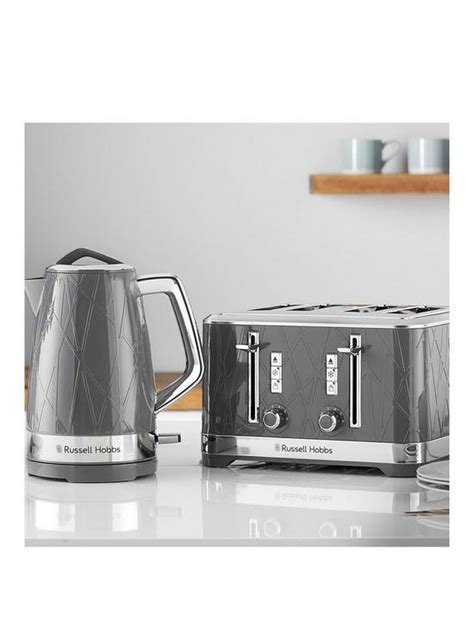 Russell Hobbs Structure Kettle And 4 Slice Toaster Bundle Grey