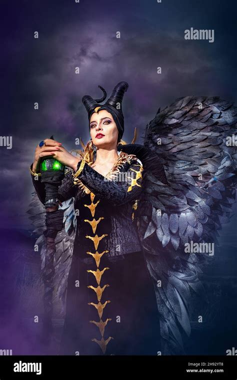 Maleficent Cosplay Portrait Dark Character With Sharp Horns And