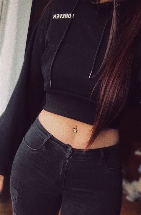 my belly button piercing love it and this cropped sweater too don t steal my ig is vodkacid