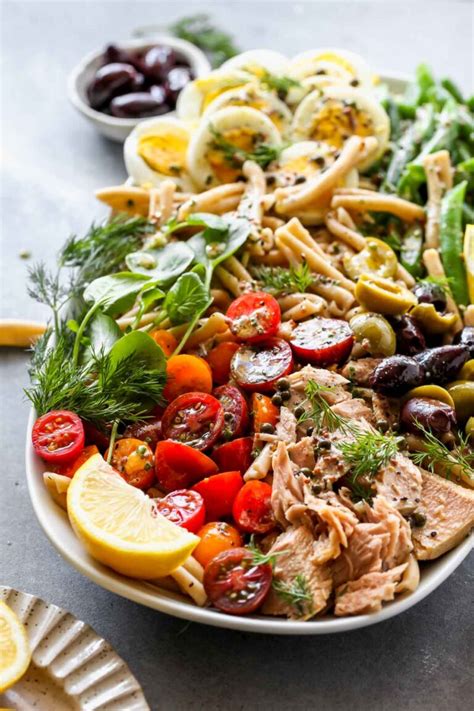 Tuna Niçoise Pasta Salad Dishing Out Health