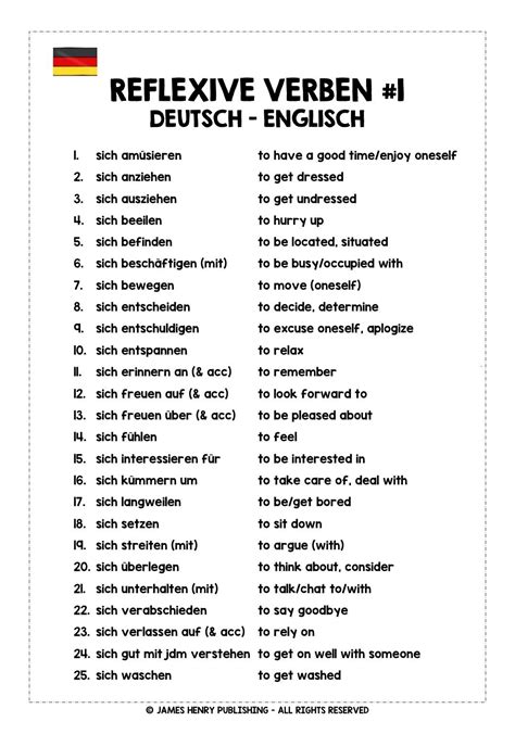 German Reflexive Verbs German Language Learning German Phrases Learning German Language