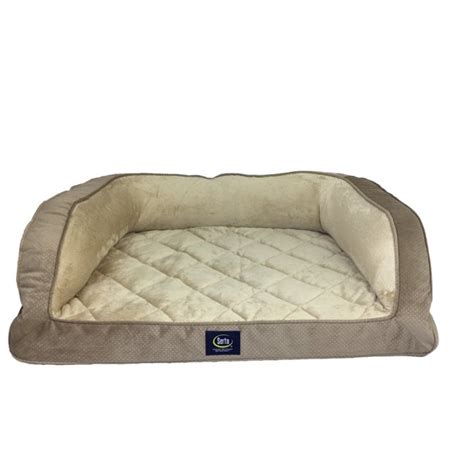 Serta Quilted Orthopedic Foam Large Bolster Couch Pet Bed