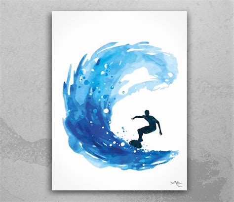 Surfer Watercolor Painting Surf Posters Ubicaciondepersonas Cdmx Gob Mx