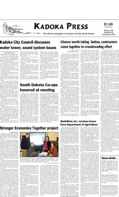 Kadoka Press Pioneer Review